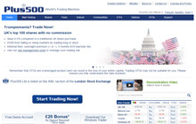 Plus500 Forex Homepage